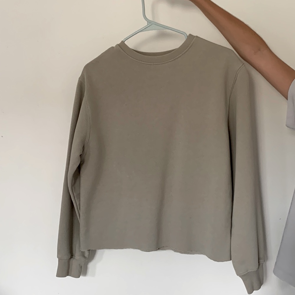 Pale Olive Green Sweatshirt (Zara)